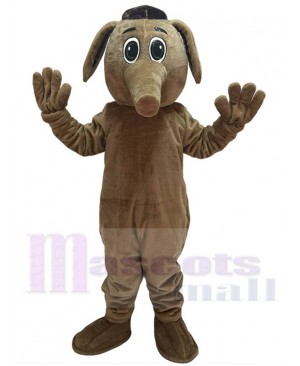 Cute Brown Comic Aardvark Mascot Costume