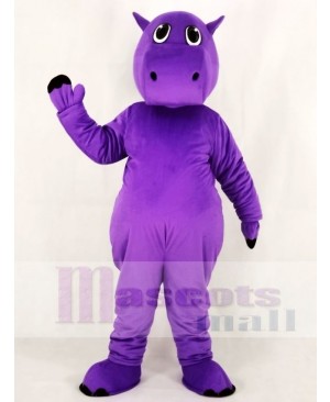Cute Purple Hippo Mascot Costume Animal