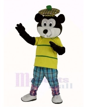 Golfing Gopher with Yellow T-Shirt Mascot Costume