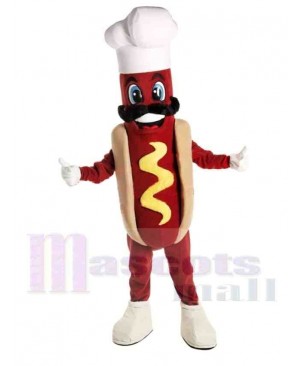 Chef Hot Dog Mascot Costume 