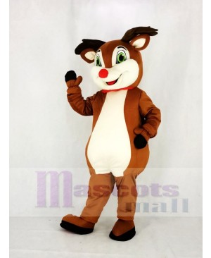 Reindeer with Red Nose Mascot Costume Animal