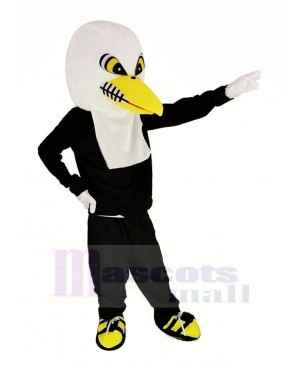 White Eagle with Black Coat Mascot Costume Adult