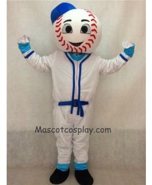 Mr. Met Mets Baseball Man Mascot Costume with Blue Hat
