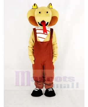 Realistic Cobra Snake in Brown Mascot Costume Animal