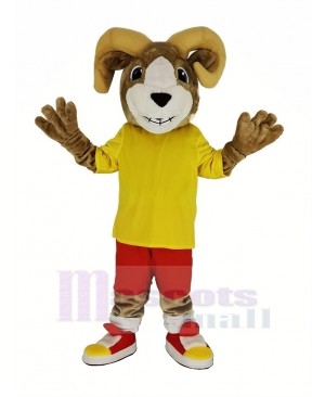 Sport Ram with Yellow T-shirt Mascot Costume