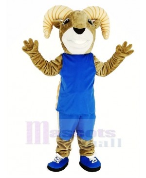 Power Sport Ram with Sportswear Mascot Costume Yellow Stripe