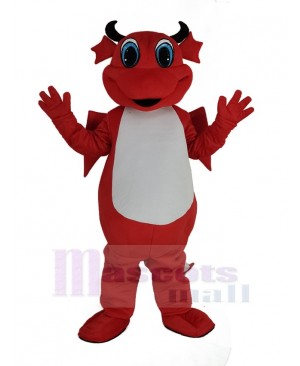 Red Dragon with White Belly Mascot Costumes Cartoon