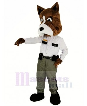 Cool Brown Police Dog Mascot Costume