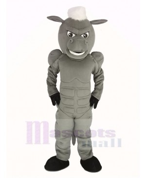 Power Gray Horse with White Hair Mascot Costume