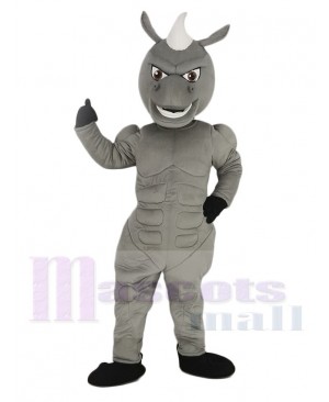 Power Muscles Gray Horse Mascot Costume