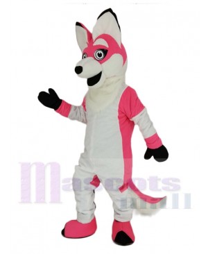 Pink Fox with Long Tail Mascot Costume