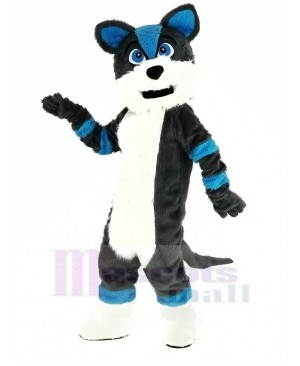 Blue and Gray Husky Dog Fursuit Mascot Costume Animal