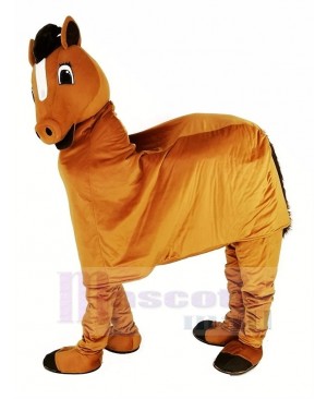 Funny Brown New 2 Person Horse Mascot Costume