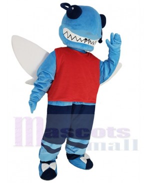 Blue Hornet Mascot Costume in Dark Blue Shorts Animal