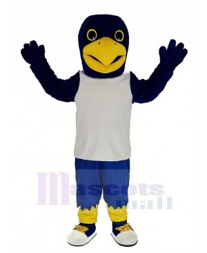 Blue Eagle in White Vest Mascot Costume