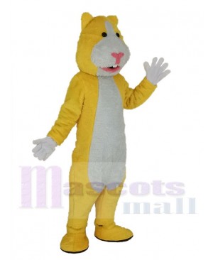 Yellow and White Hamster Mascot Costume