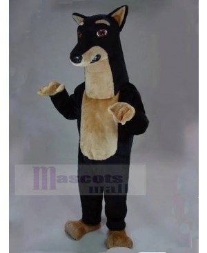 Serious Black Pinscher Dog Mascot Costume Animal