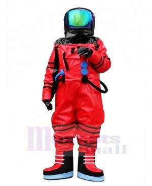 Red Astronaut Spaceman Mascot Costume Adult