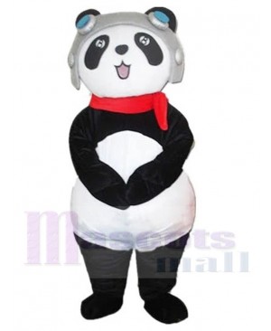 Pilot Panda mascot costume