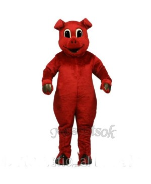 Cute Ruddy Red Pig Mascot Costume