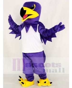 Purple Night Hawk with White Vest Mascot Costume