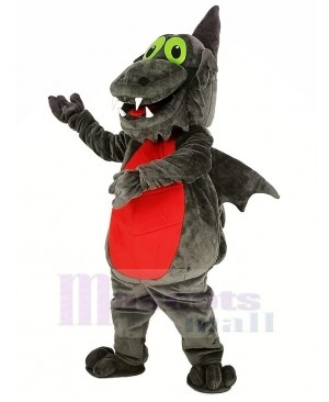 Gray Dragon with Red Belly Mascot Costume Animal