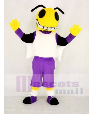 Yellow Hornets in Purple Coat Mascot Costume Animal