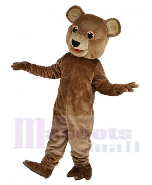 Cute Brown Bear with Black Eyes Mascot Costume