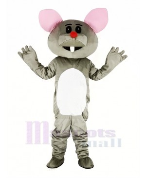 Gray Mouse with Red Nose Mascot Costume Animal