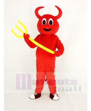 Cute Red Devil Mascot Costume Cartoon