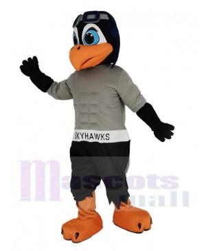 Black and Gray Skyhawk Mascot Costume