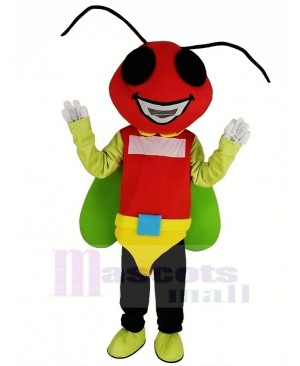 Red Head Firefly Mascot Costume Insect