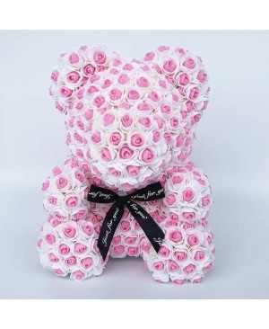 Newstyle Pink Rose Teddy Bear Flower Bear Best Gift for Mother's Day, Valentine's Day, Anniversary, Weddings and Birthday