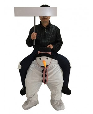 Piggy Back Carry Me Snowman Mascot Costume Ride On Snow Man Fancy Dress