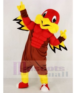 Cute Red Eagle with Blue Eyes Mascot Costume