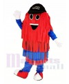 Blue and Red Car Wash Cleaning Brush with Black Hat Mascot Costume