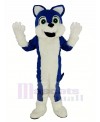 Blue and White Furry Husky Dog Mascot Costume Animal