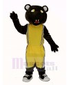 Dark Brown Panther with Yellow Sportswear Mascot Costume