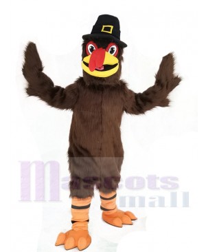 Thanksgiving Turkey with Black Hat Mascot Costume