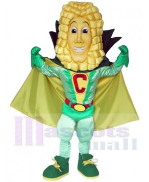 Corn Superhero Mascot Costume Cartoon