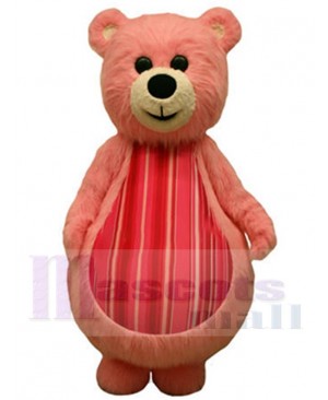 Pink Furry Teddy Bear Mascot Costume Animal