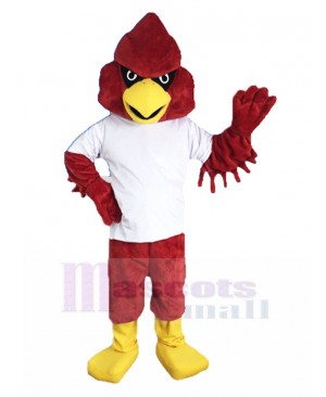 Power Cardinal Bird Mascot Costume with Yellow Beak Animal