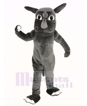 Muscle Gray Rhino Mascot Costume Animal