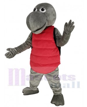 Grey and Red Sea Turtle Mascot Costume Animal