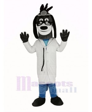 Doctor Hound Dog with Glasses Mascot Costume Animal