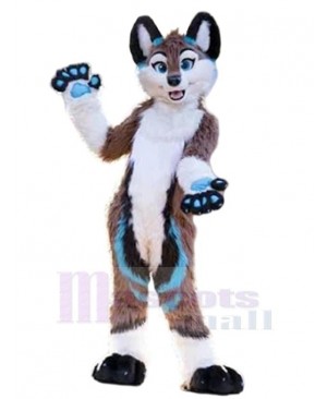 Slim Brown and White Dog Wolf Mascot Costume Animal