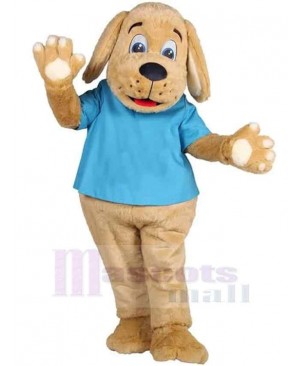 Playful Dog Mascot Costume Animal in Blue T-shirt