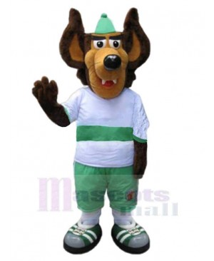 Smiling Brown Dog Mascot Costume Animal with Big Ears