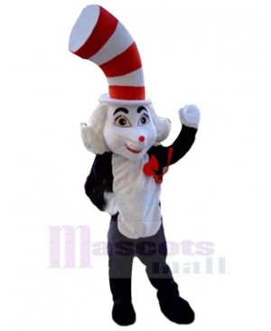 Magic White Cat Mascot Costume Animal with Top Hat