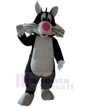 Pink Nose Long Beard Cat Mascot Costume Animal